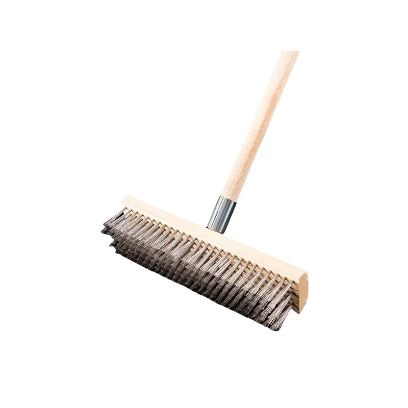 长柄钢丝刷子家用地板刷印毛不锈钢丝工业刷除锈青苔大号地面清扫